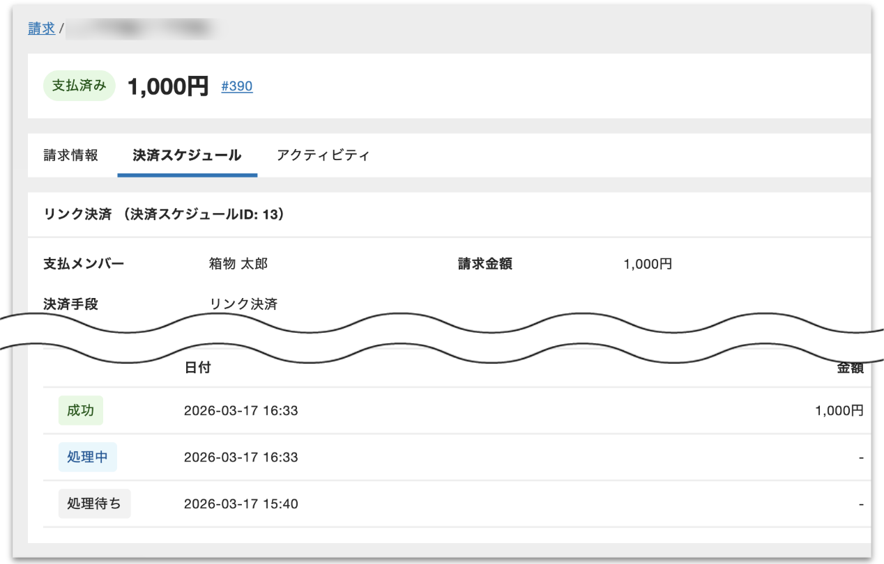 決済スケジュール